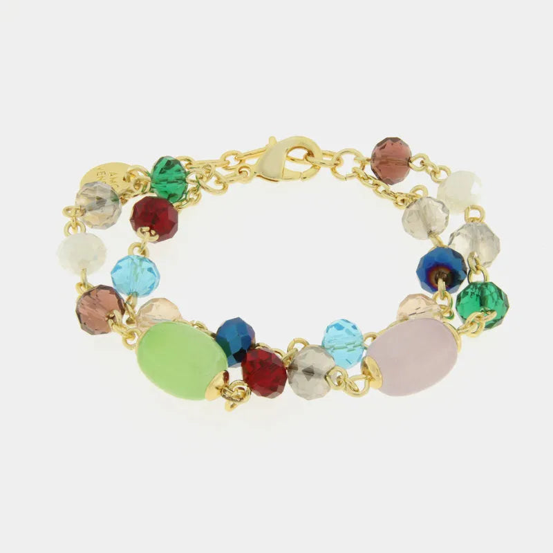 Bracciale in Metallo con cristalli multicolor - BYSIMON gioielli