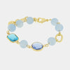 Bracciale in Metallo con perle e cristalli blu