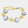 Bracciale in Metallo con perle lucide e cristalli blu