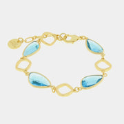 Bracciale in Metallo con  cristalli azzurri