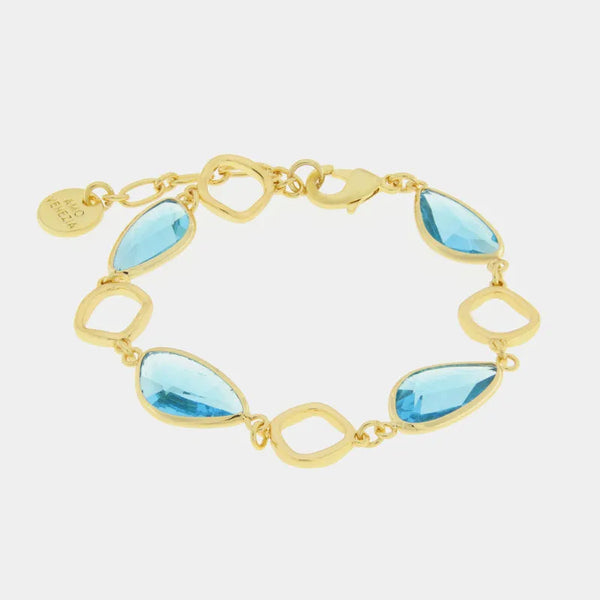 Bracciale in Metallo con  cristalli azzurri