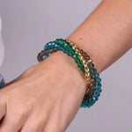 Bracciale in Metallo multifilo con perline intrecciate - BYSIMON gioielli