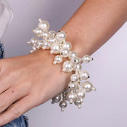 Bracciale in Metallo con perle bianche