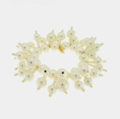 Bracciale in Metallo con perle bianche