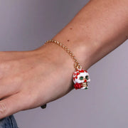 Bracciale in Metallo con capuzzella bianca