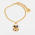 Bracciale in Metallo con capuzzella bianca impreziosita da fiori colorati AMONAPOLI - gioiello BySimon