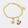Bracciale in Metallo con fiocchi di neve e babbo natale