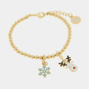 Bracciale in Metallo con fiocchi di neve e renna