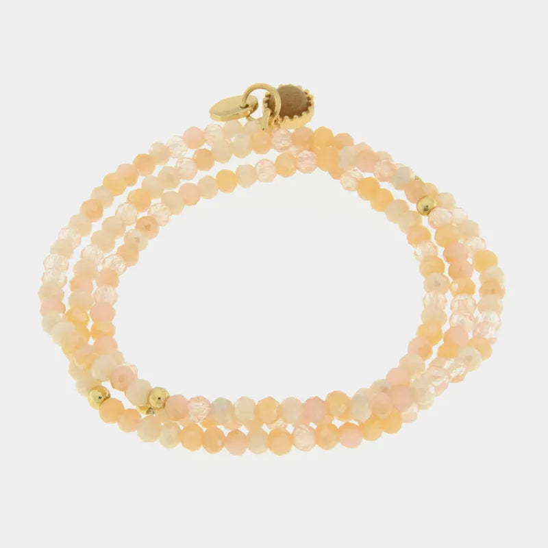 Bracciale in Metallo multifilo con perline arancioni