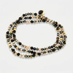 Bracciale in Metallo multifilo di perline scure multicolore - BYSIMON gioielli