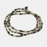 Bracciale in Metallo multifilo di perline scure multicolore
