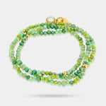 Bracciale in Metallo multifilo con perline verdi - BYSIMON gioielli