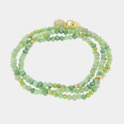 Bracciale in Metallo multifilo con perline verdi