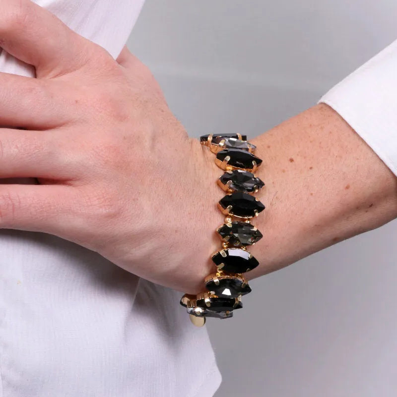Bracciale in Metallo con cristalli nelle sfumature del nero AMOVENEZIA - gioiello BySimon
