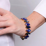 Bracciale in Metallo con cristalli nelle sfumature del blu - BYSIMON gioielli