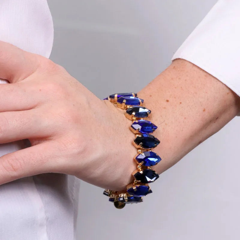 Bracciale in Metallo con cristalli nelle sfumature del blu - BYSIMON gioielli