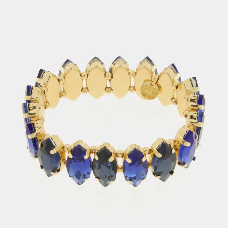Bracciale in Metallo con cristalli nelle sfumature del blu - BYSIMON gioielli