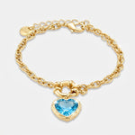 Bracciale in Metallo con cuore azzurro - BYSIMON gioielli
