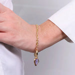 Bracciale in Metallo con cuore lilla - BYSIMON gioielli