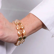 Bracciale in Metallo multifilo con pietre nelle sfumature dell'arancione