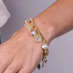 Bracciale in Metallo con perle e targhe martellate AMOVENEZIA - gioiello BySimon