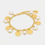 Bracciale in Metallo con perle e targhe martellate AMOVENEZIA - gioiello BySimon