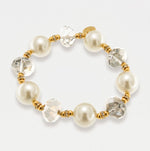 Bracciale in Metallo con perle e cristalli - BYSIMON gioielli