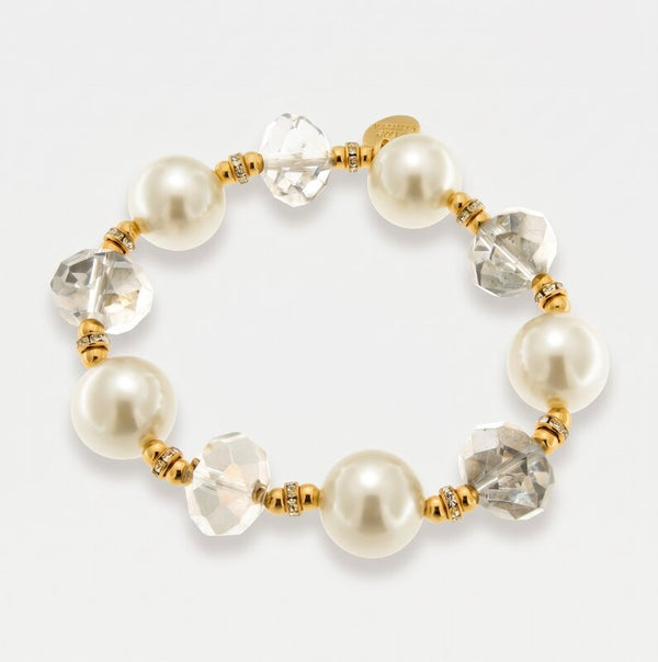 Bracciale in Metallo con perle e cristalli - BYSIMON gioielli
