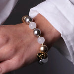 Bracciale in Metallo con perle colorate - BYSIMON gioielli