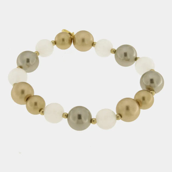 Bracciale in Metallo con perle colorate - BYSIMON gioielli