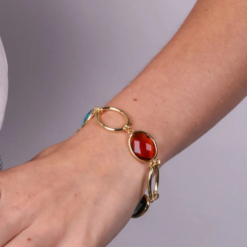 Bracciale in Metallo con cristalli colorati - BYSIMON gioielli