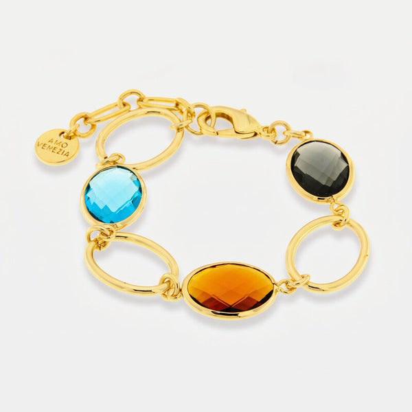 Bracciale in Metallo con cristalli colorati - BYSIMON gioielli