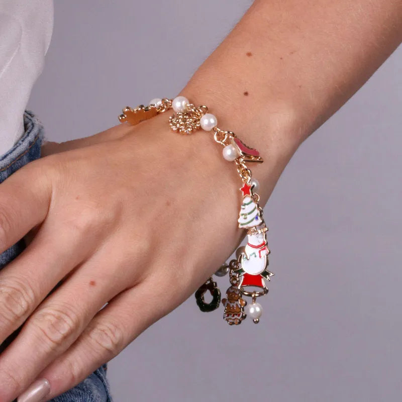Bracciale in Metallo con ciodoli natalizi