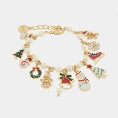 Metal Bracelet with Christmas Charms