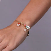 Bracciale in Metallo con babbo natale e albero di natale