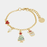 Bracciale in Metallo con babbo natale e albero di natale