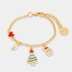 Bracciale in Metallo con babbo natale e albero di natale