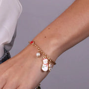 Bracciale in Metallo con pupazzo di neve e fiocchi di neve