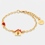Bracciale in Metallo con casa, bambino e cuore rosso - BYSIMON gioielli