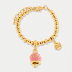 Bracciale in Metallo con campanella rosa e scritta Capri - BYSIMON gioielli