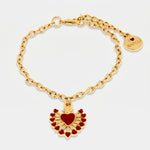 Bracciale in Metallo con cuore rosso - BYSIMON gioielli