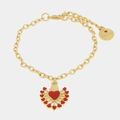 Bracciale in Metallo con cuore rosso - BYSIMON gioielli