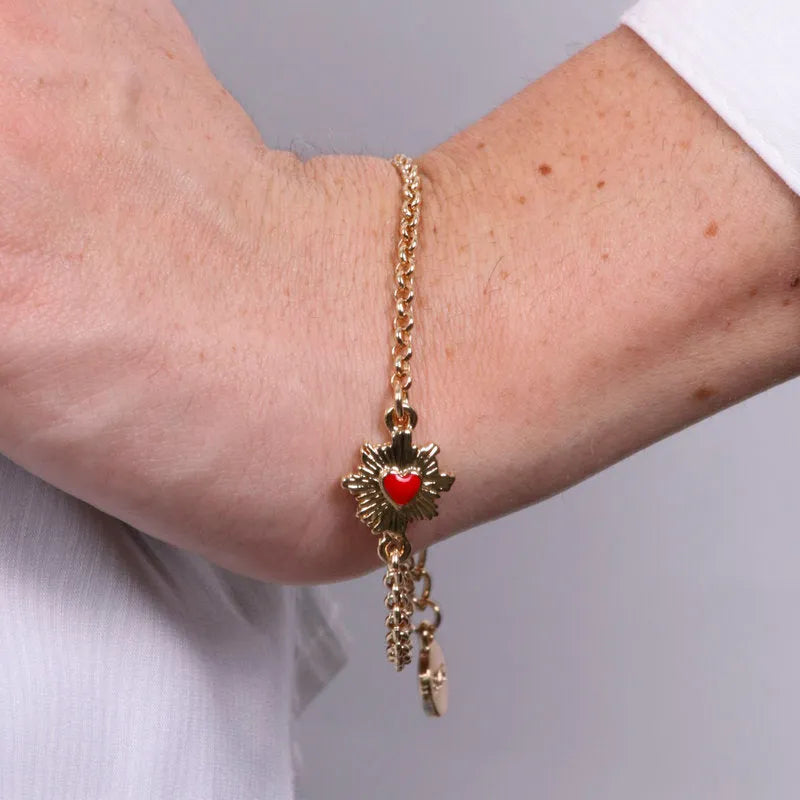 Bracciale in Metallo con cuore Sacro - BYSIMON gioielli
