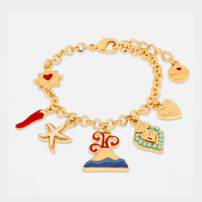 Bracciale in Metallo con simboli Napoli - BYSIMON gioielli