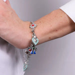 Bracciale in Metallo con San Gennaro cuore verde e cuore sacro - BYSIMON gioielli