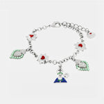 Bracciale in Metallo con San Gennaro cuore verde e cuore sacro - BYSIMON gioielli