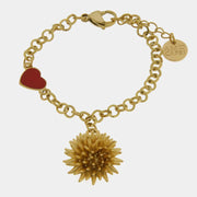 Bracciale in Metallo con riccio di mare placcato oro e cuore