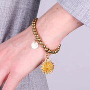 Bracciale in Metallo di perliine con riccio di mare