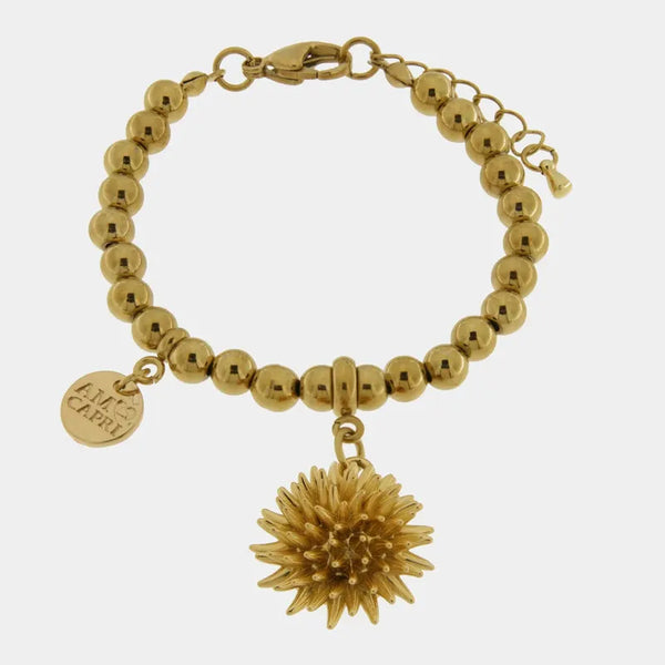 Bracciale in Metallo di perliine con riccio di mare