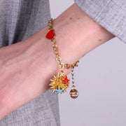 Bracciale in Metallo con riccio di mare stelle marine e cuore